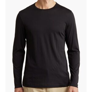 Theory Precise Tee Long Sleeve Foundation Jersey Black 100% Cotton Pima